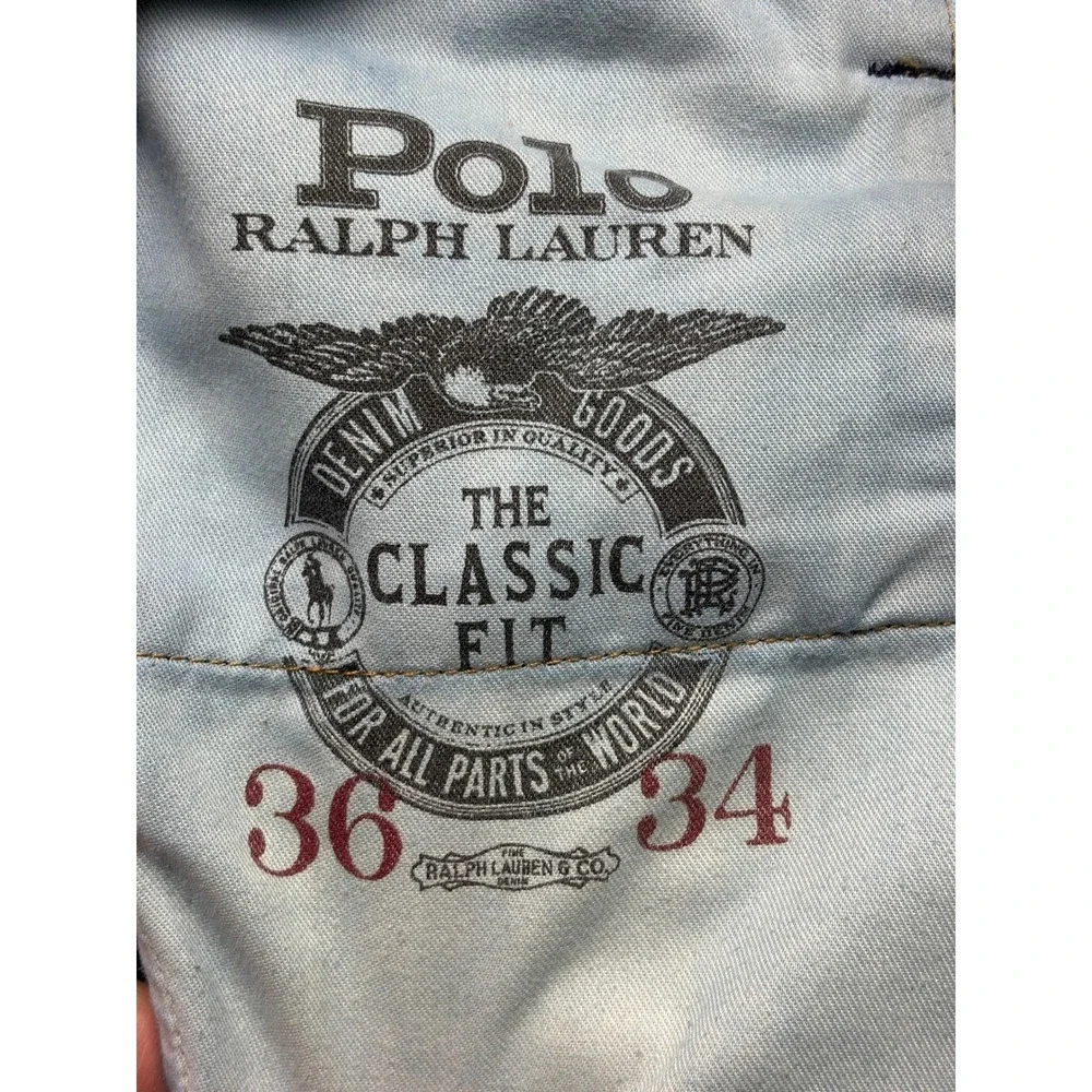 Polo Ralph Lauren Classic Fit Mens Indigo Blue Stretch Denim Jeans‎ 36x32